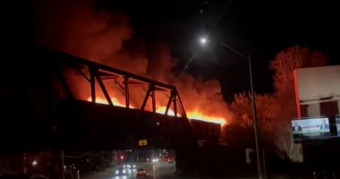 Dramatic video of burning train in Canada | Infrastructure
