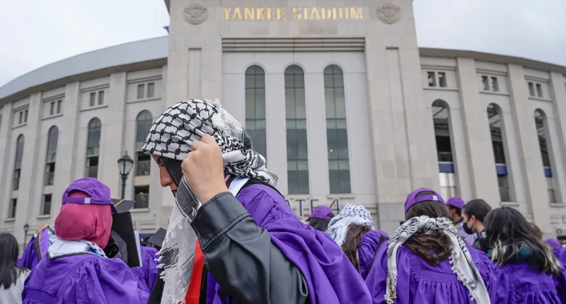 NYU students walk out of commencement, demand university divest from Israel