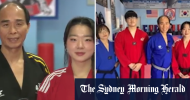 A family of taekwondo athletes heard a woman's screams and jumped into action