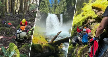 Crews rescue 74-year-old Oregon man who fell nearly 40 feet off waterfall