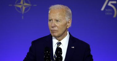 Biden delivers remarks during the NATO 75th anniversary celebratory event in Washington, DC.