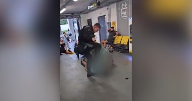 UK police officer filmed kicking man in the face | Police